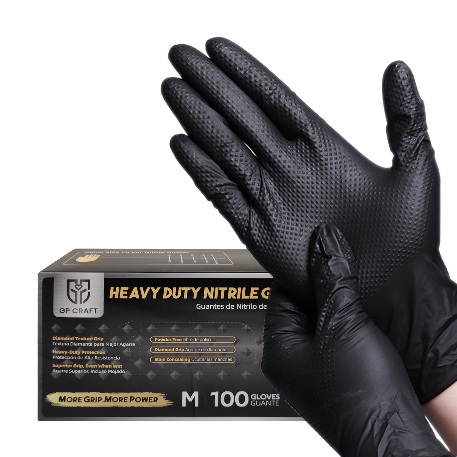 Full Pallet 8Mil Black Nitrile Exam Gloves Diamond Grip Latex Free 56 Cases
