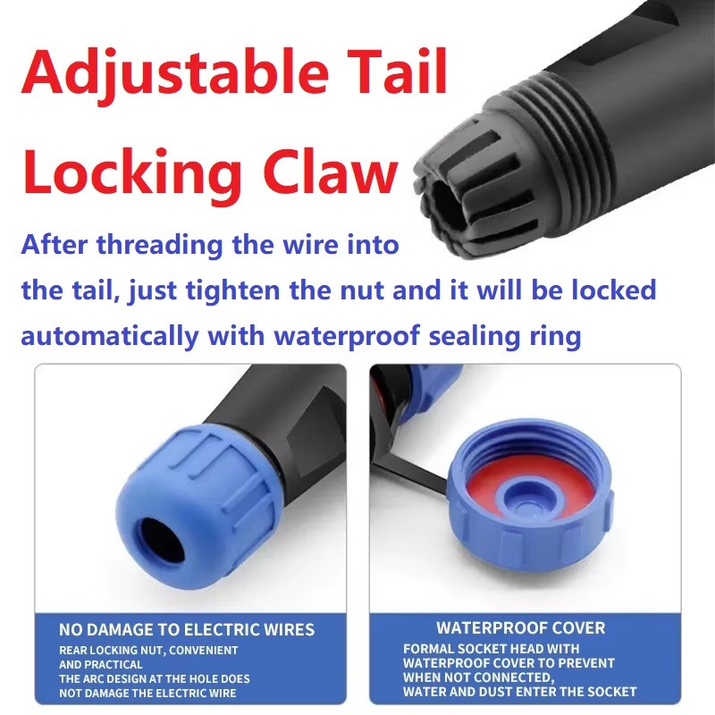 SP21 2/3/4/5Pin Docking Cable Connector Plug & Socket Waterproof Soldering Joint