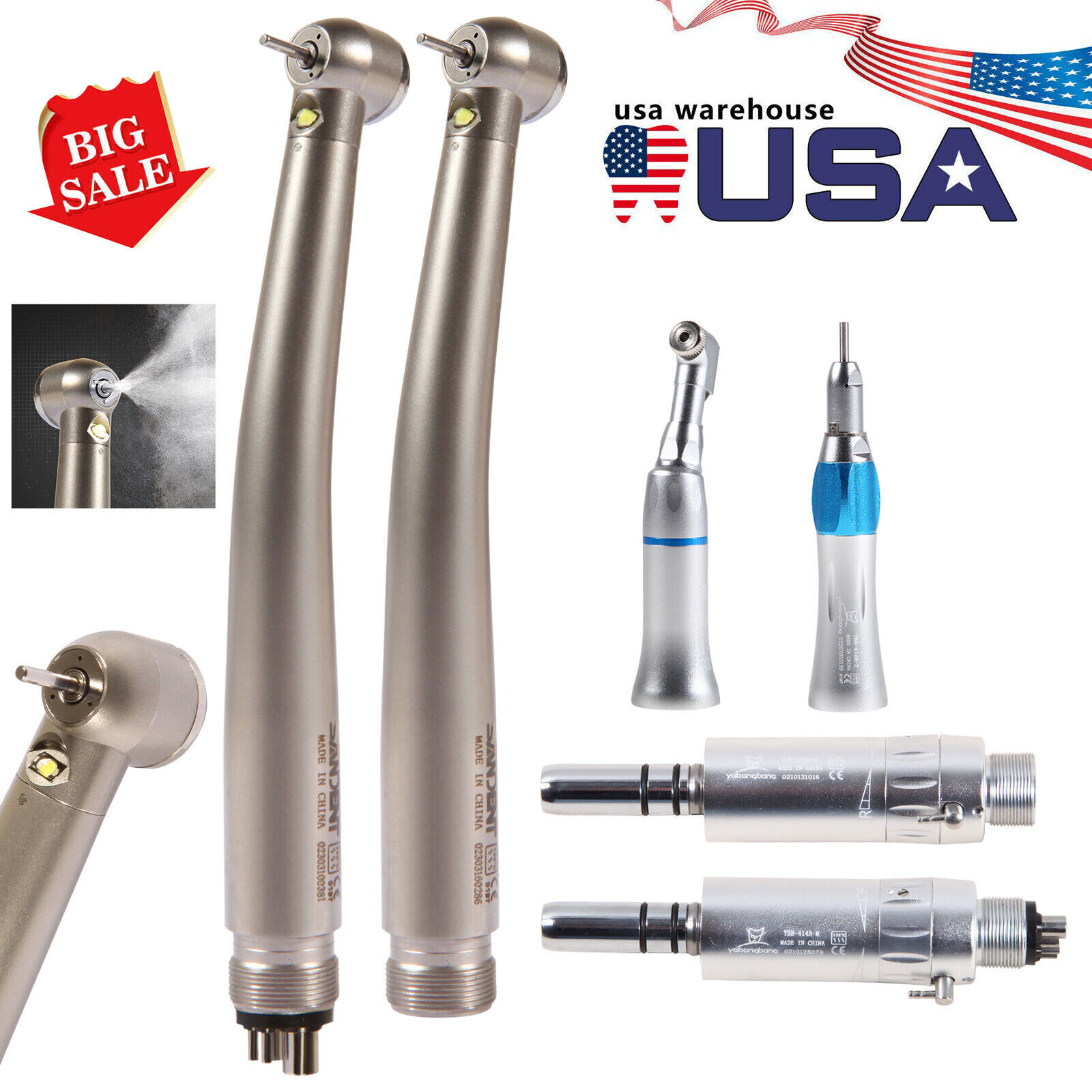 NSK Style Dental LED Pana Max High /low Speed Handpiece 2/4 Hole Turbine kit ns