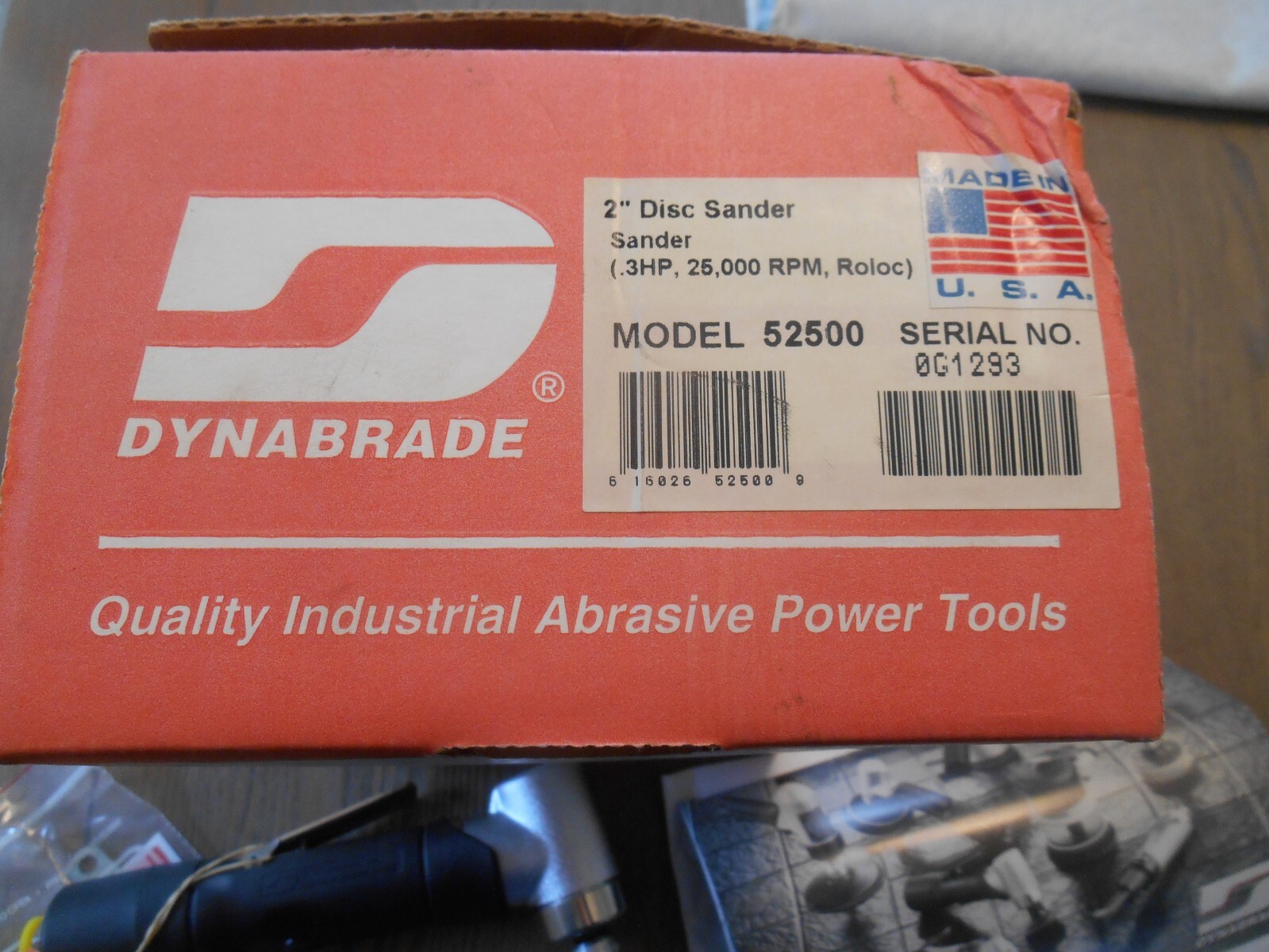 Dynabrade model 52500, 2″ right angle disc sander, .3HP, 25,000RPM, USA, New