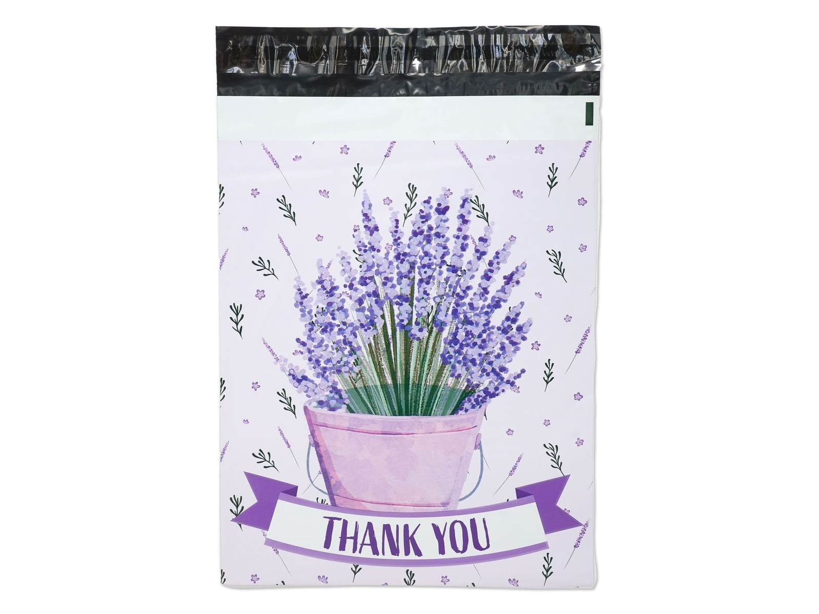 10×13 Lavender Plant Thank you Poly Mailers, Self Sealing Purple Spring Summer M
