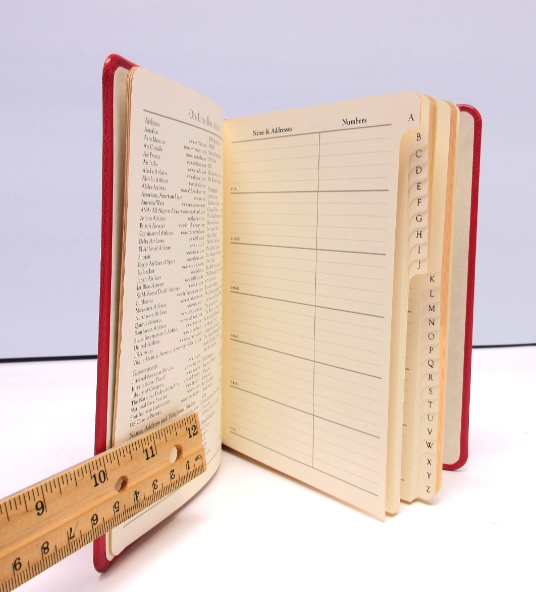 Address Book Desk Size 5×7″ Leather Softcover Graphic Image Purple Pink