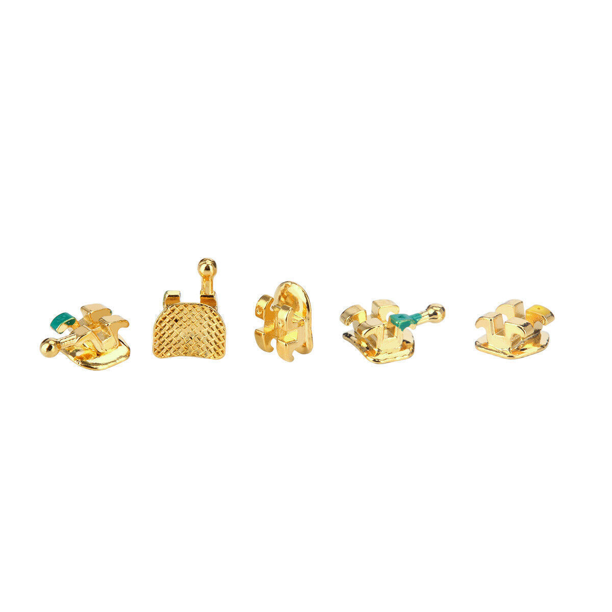 Dental Orthodontic Brackets Braces 24K Gold Plated Mini Roth 0.022 hooks 345