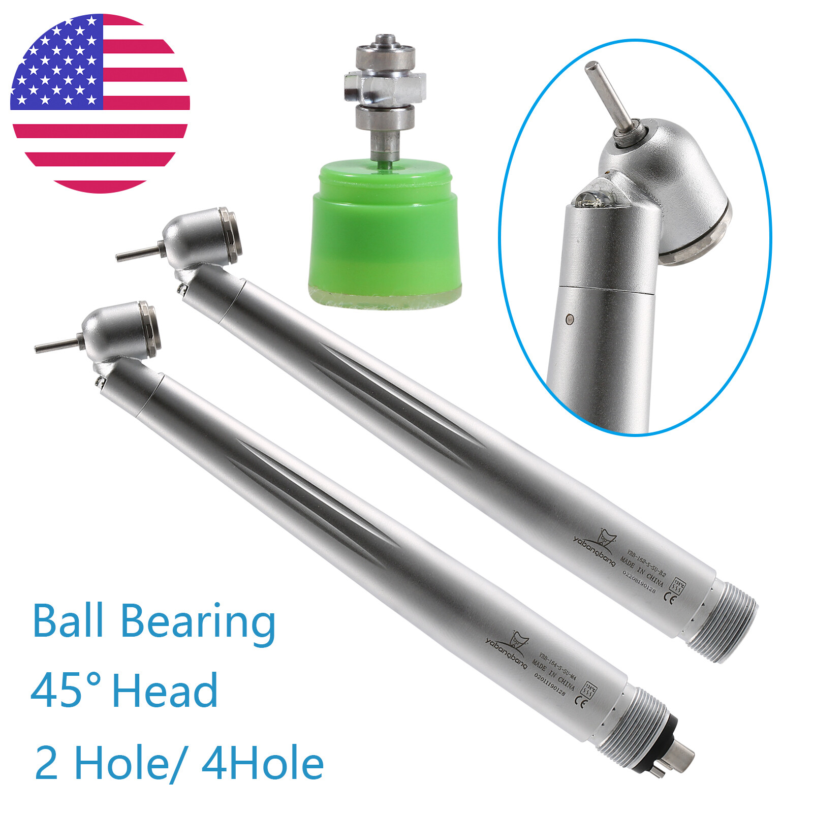 Yabangbang Dental 45 Degree Surgical High Speed Handpiece Push Button (LED) 4H A