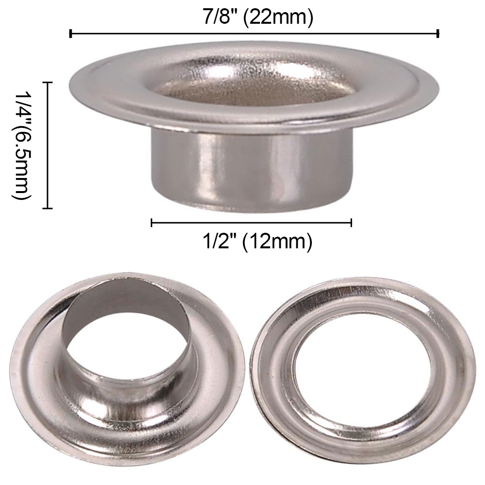 1000pcs #4 1/2″ Grommet Machine Grommets & Washers Banner Flag Nickel Eyelets