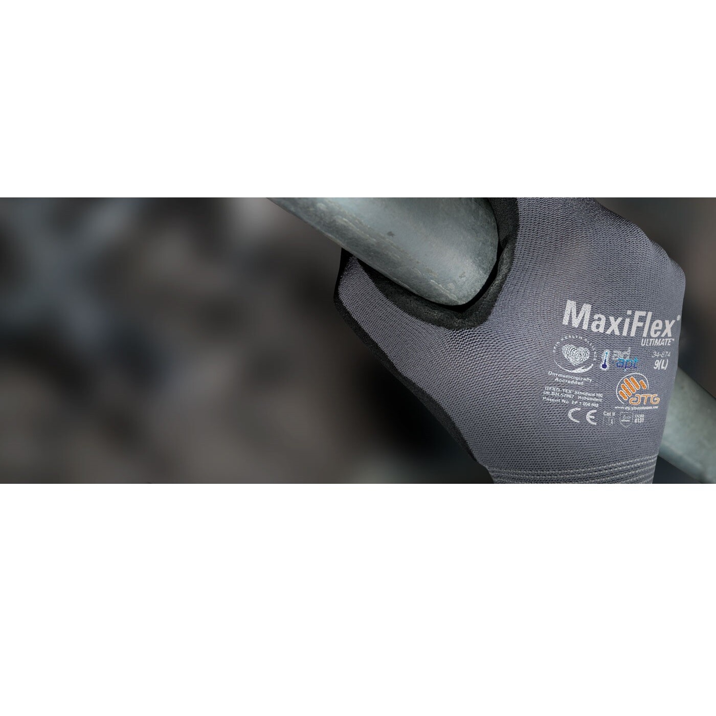 34-874 MaxiFlex Ultimate Micro Foam Nitrile Grip Coated PROTECTIVE WORK GLOVES