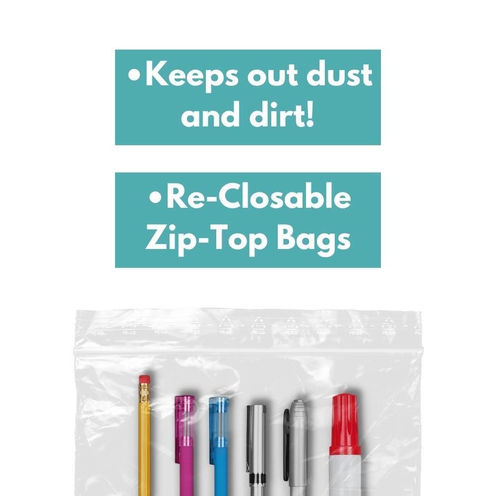 4000 Clear Plastic Re-closable Bags Self Seal Zipper Choose Type, Mil and Size