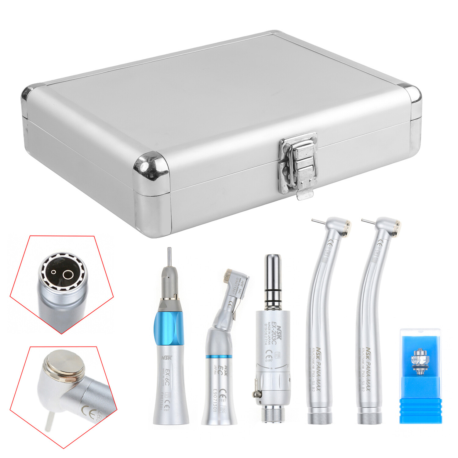 Dental PANA MAX High Speed Handpiece+Low Speed EX203C+Bearing+Al-Box CE