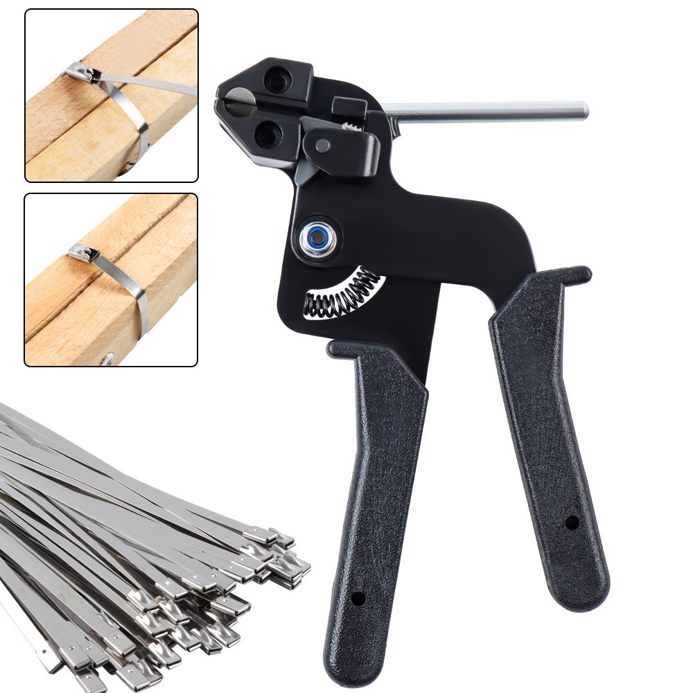 Cable Tie Tool Gun Stainless Steel Cable Tie Tool Repair W/150PCS Metal Zip Ties