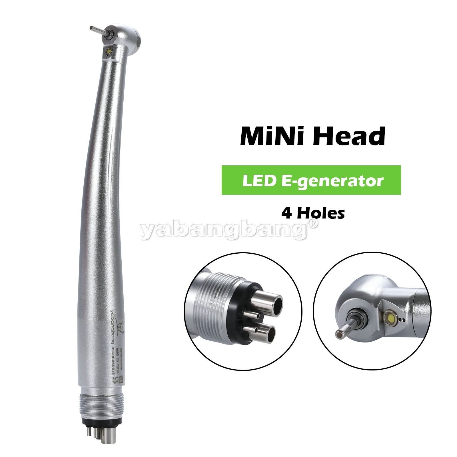 Dental High Speed Handpiece Mini LED Fiber Optic Small Head Air Turbine 4H USA