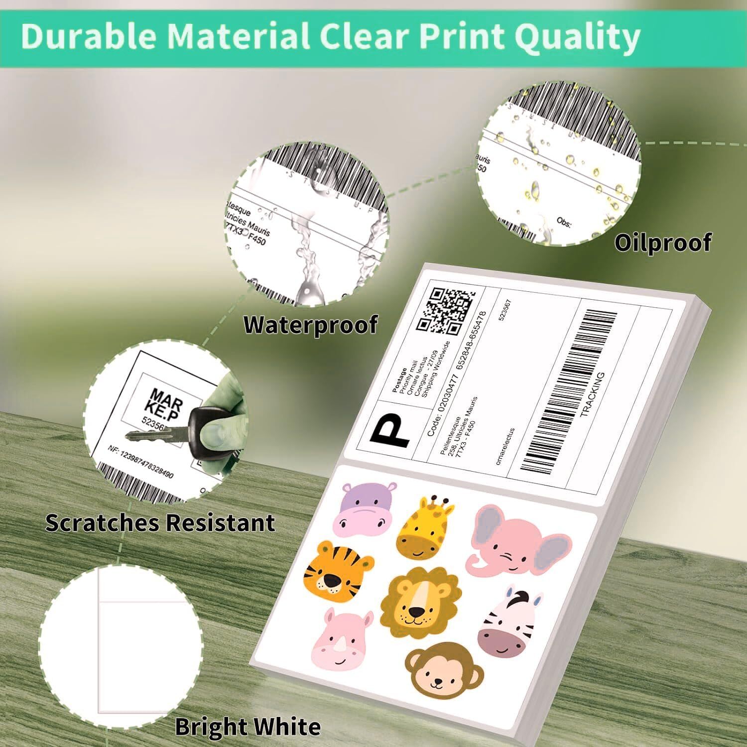 50-1000 Half Sheet Shipping Labels Page 8.5×5.5 Self Adhesive Round 2 Per Sheet