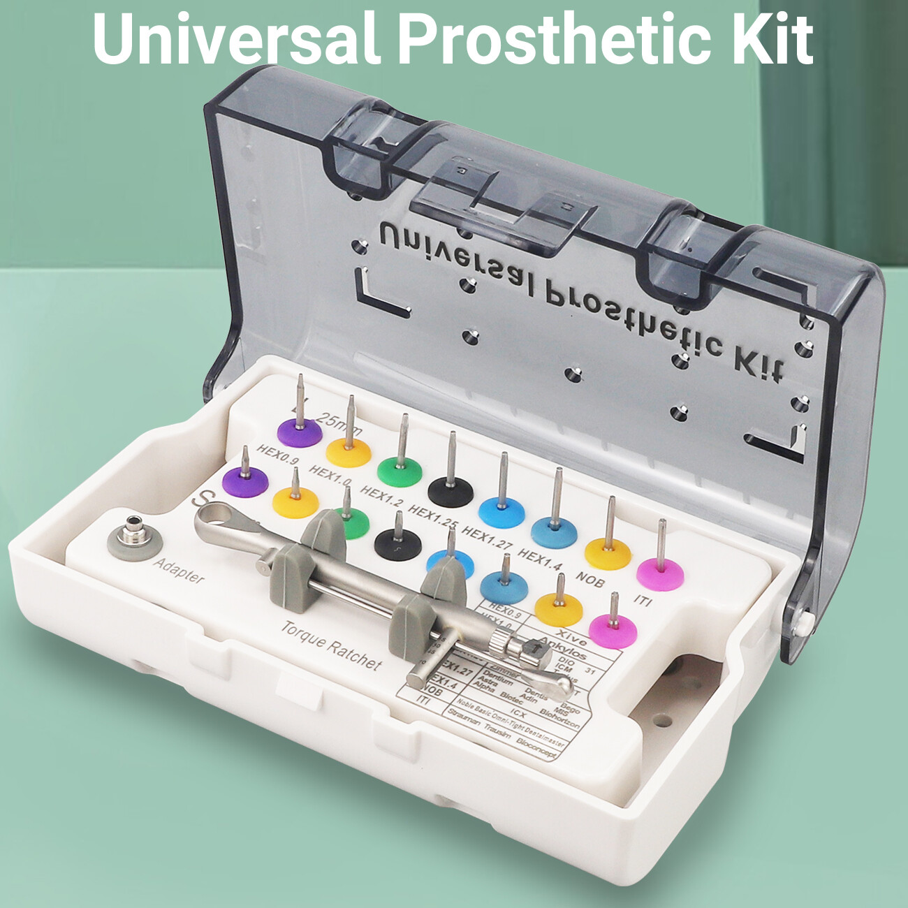 1pc-Advanced Universal Dental Implant Kit – 16 Drivers 135°C Autoclavable Wrench