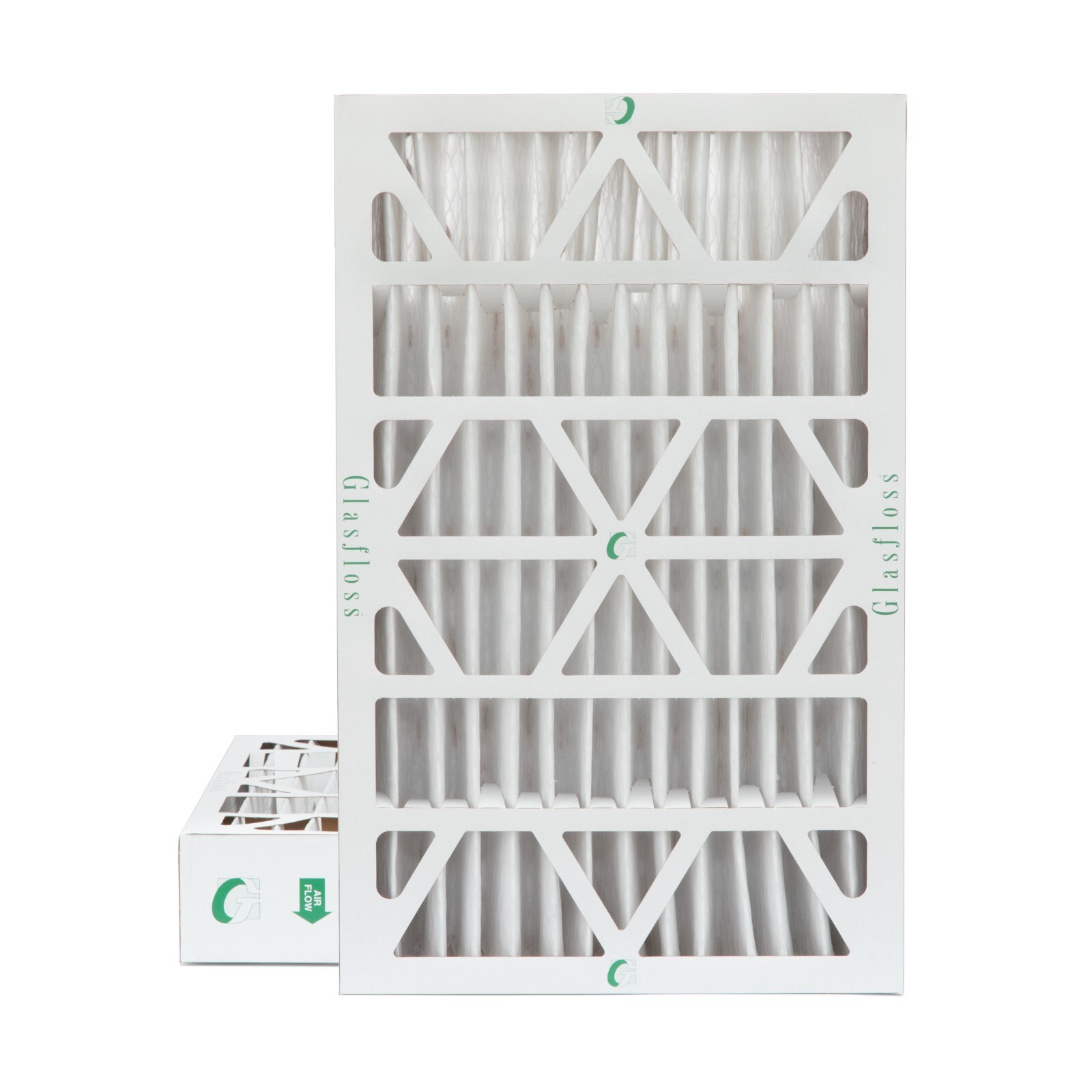 16x25x4 MERV 13 Air Filters by Glasfloss. 2 Pack (Actual Depth: 3-3/4″)
