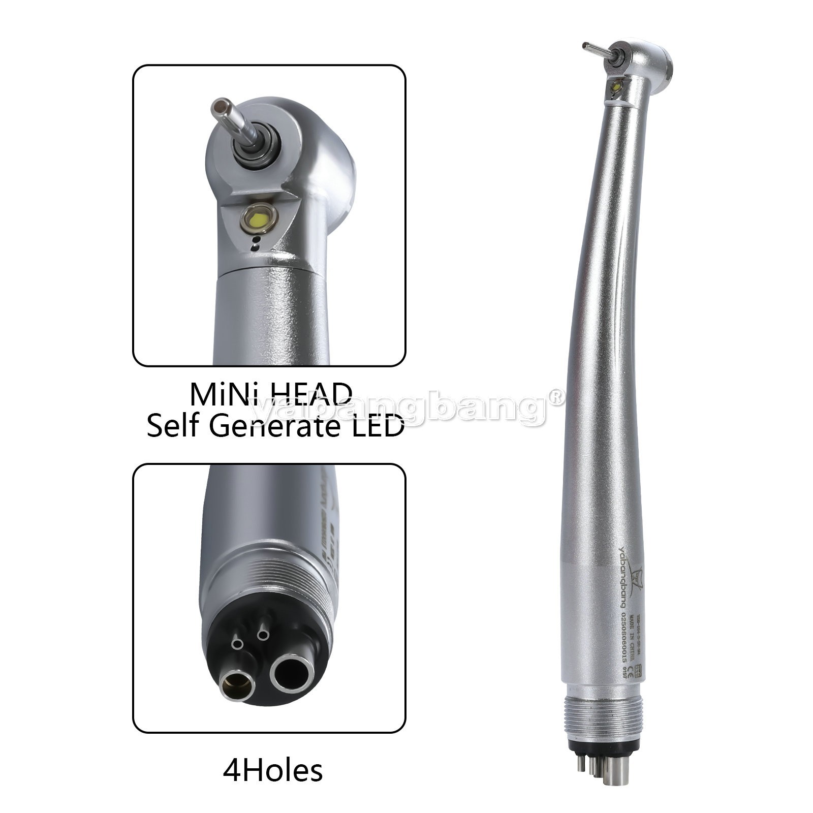 Dental High Speed Handpiece Mini LED Fiber Optic Small Head Air Turbine 4H USA