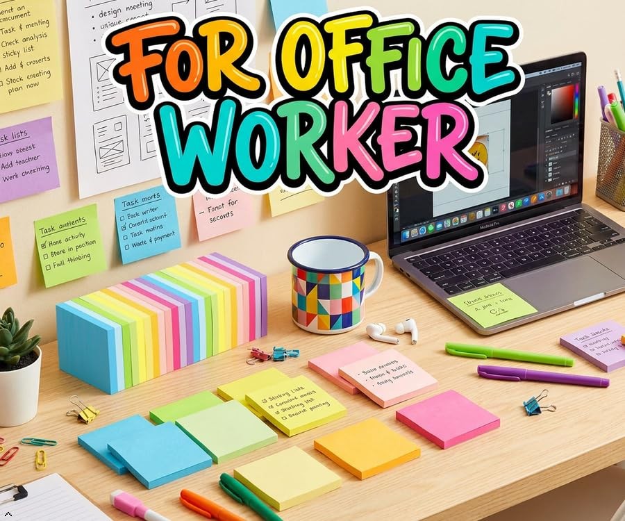 (24 Pads) Sticky Notes 3×3 Inches,Bright Colors Self-Stick Pads, Easy to Post…