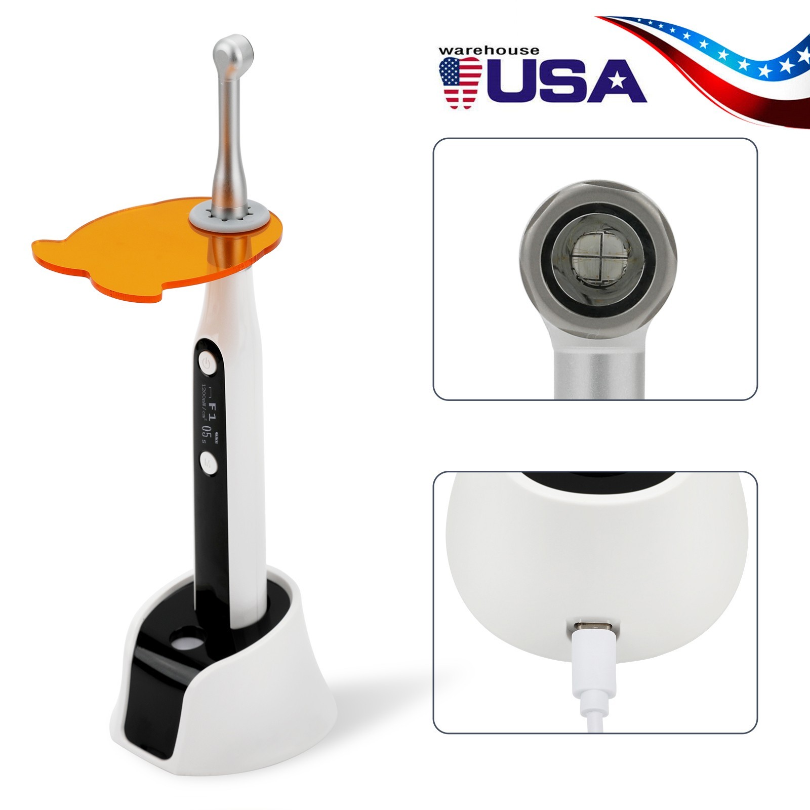 Dental 1:1 Contra Angle LED Fiber Optic Handpiece NSK Style USA