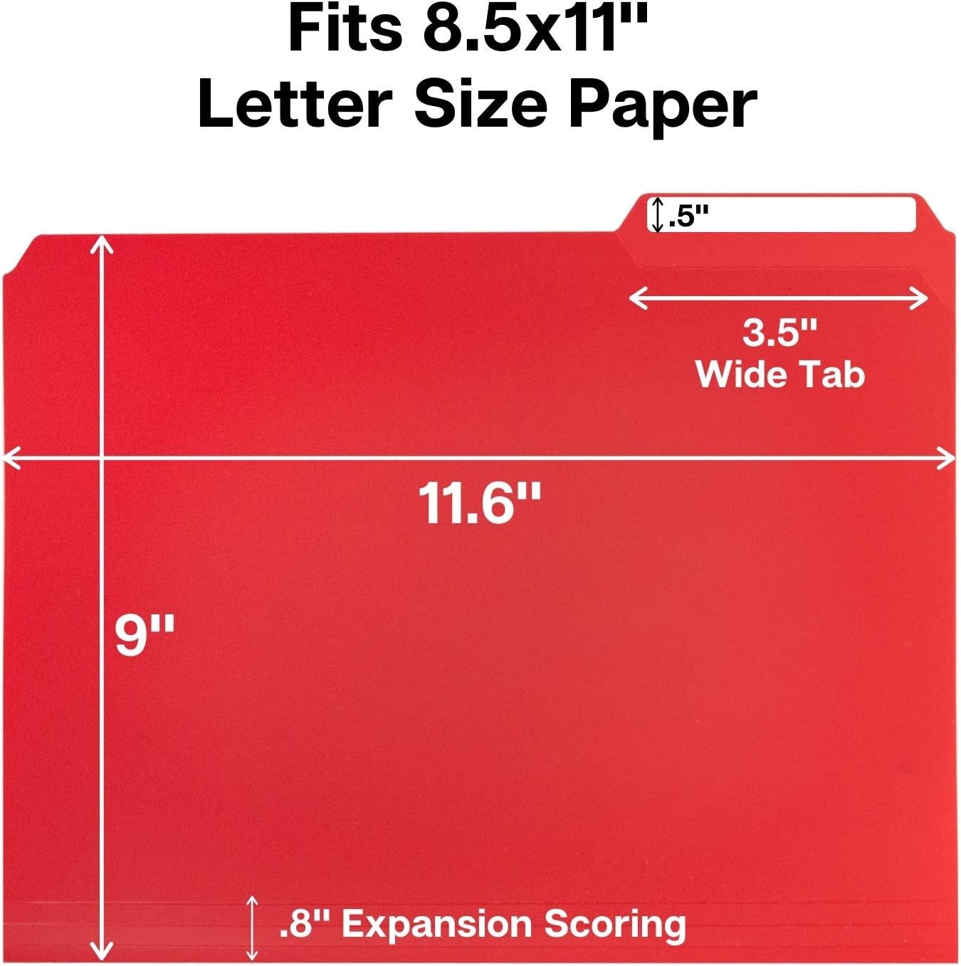 Vibrant 6-Pack Plastic Filing Folders 1/3 Tab for Stylish Document Organization