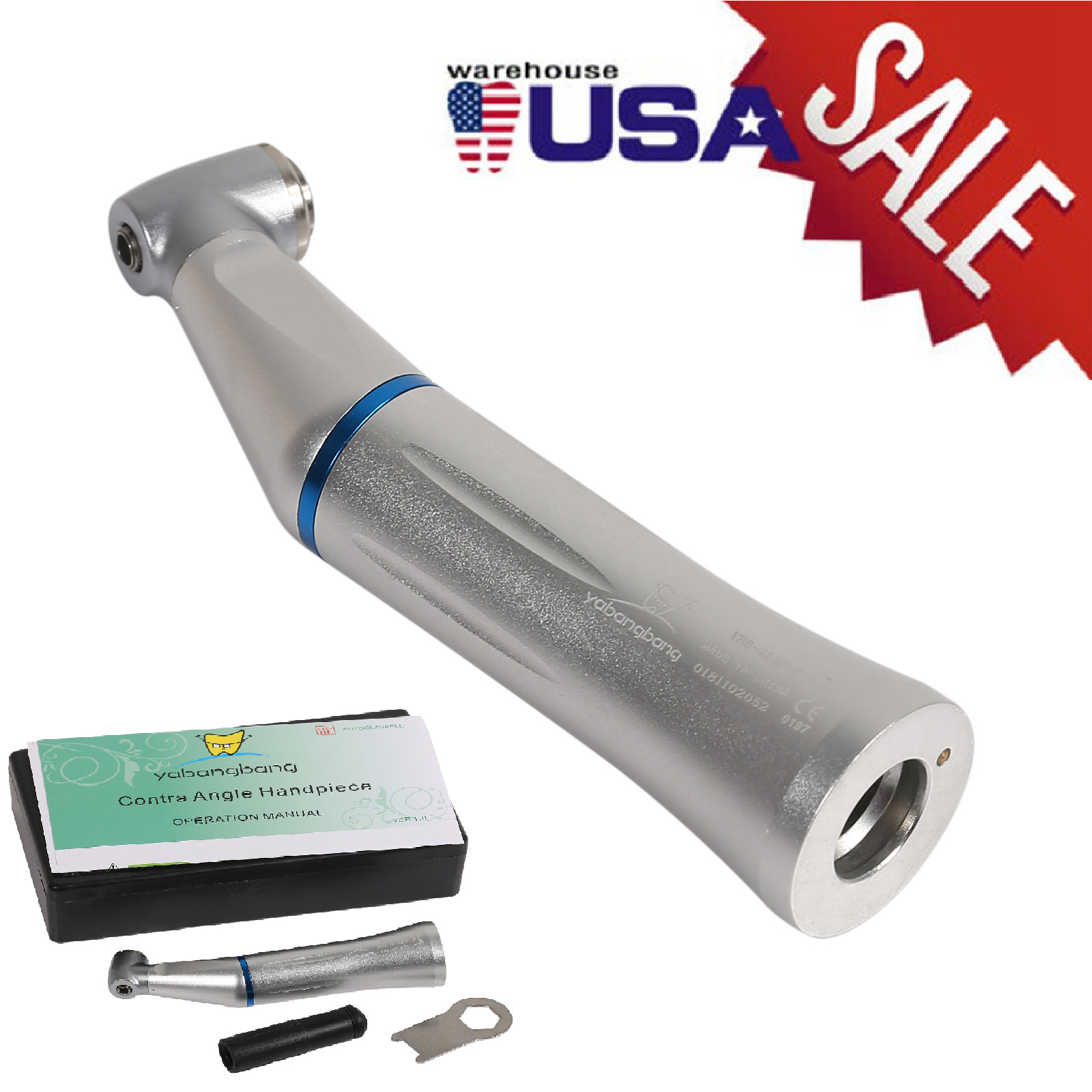 USA Internal Water Spray Dental Low Speed 1:1 Contra Angle Handpiece fits NSK
