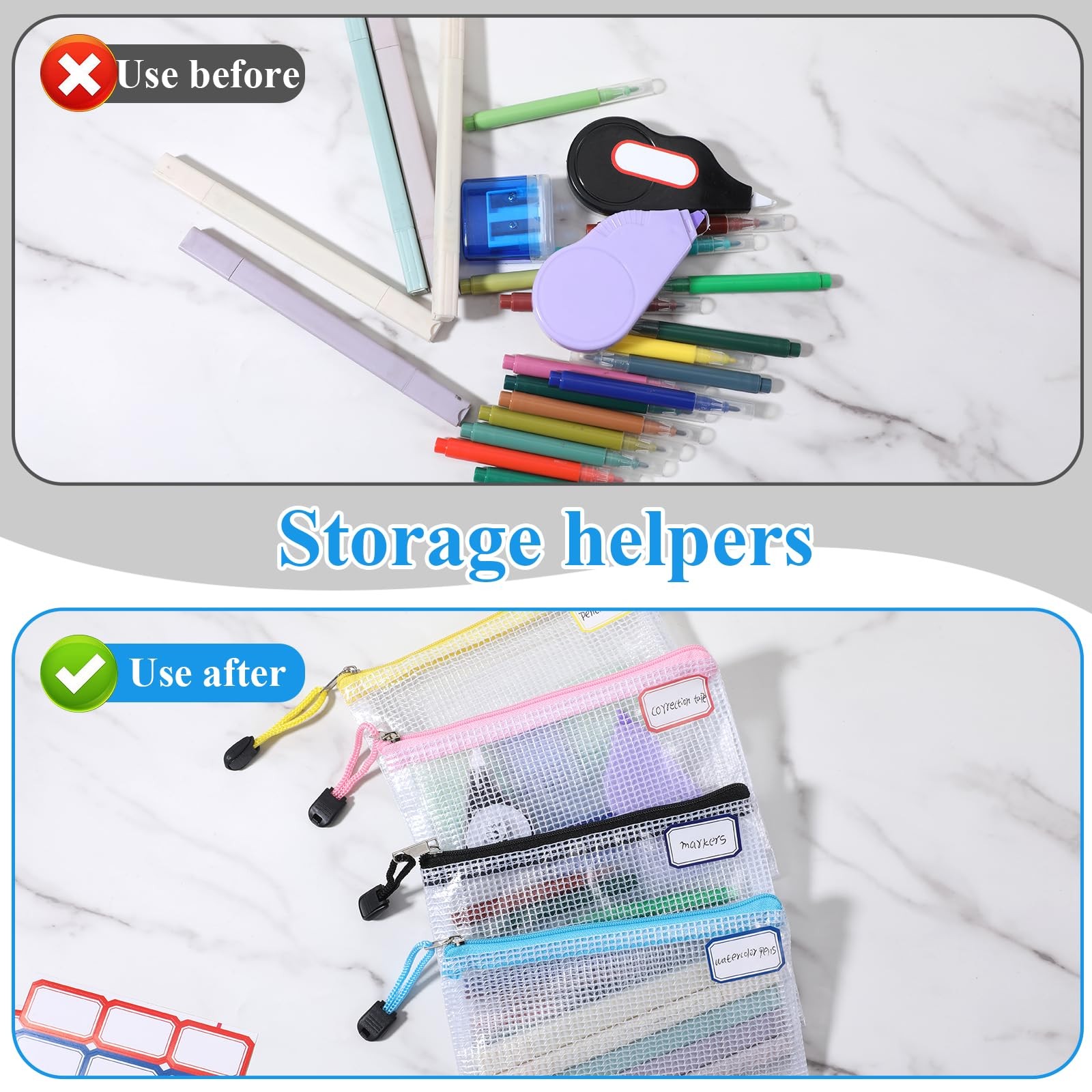 36 Pcs Mesh Zipper Pouch, 4.7×6.5 inch Waterproof Zip Mesh Bags with 2 Sheets…