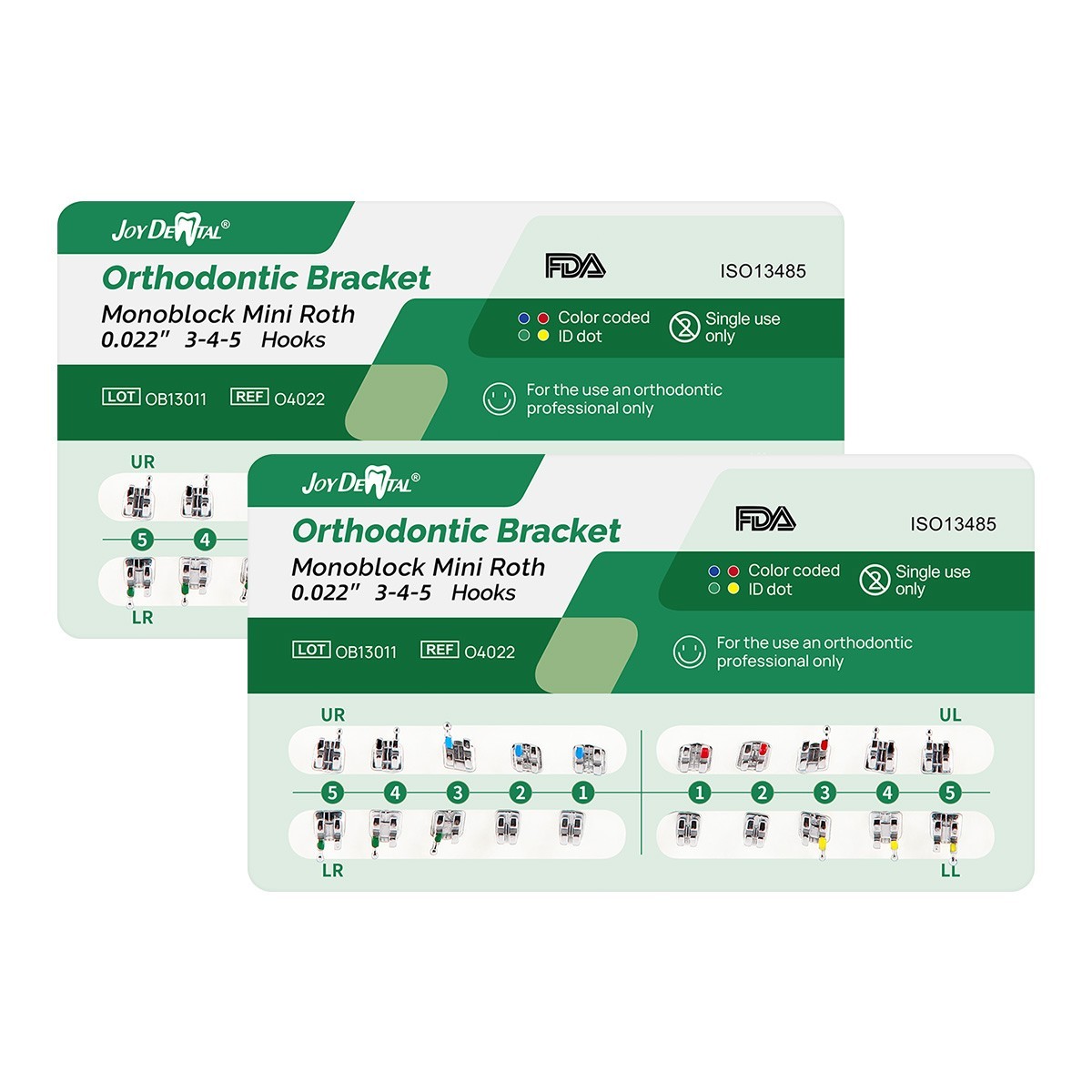 10 pack Dental Orthodontic Brackets Braces Metal Mini Roth Slot 022 Hook 345