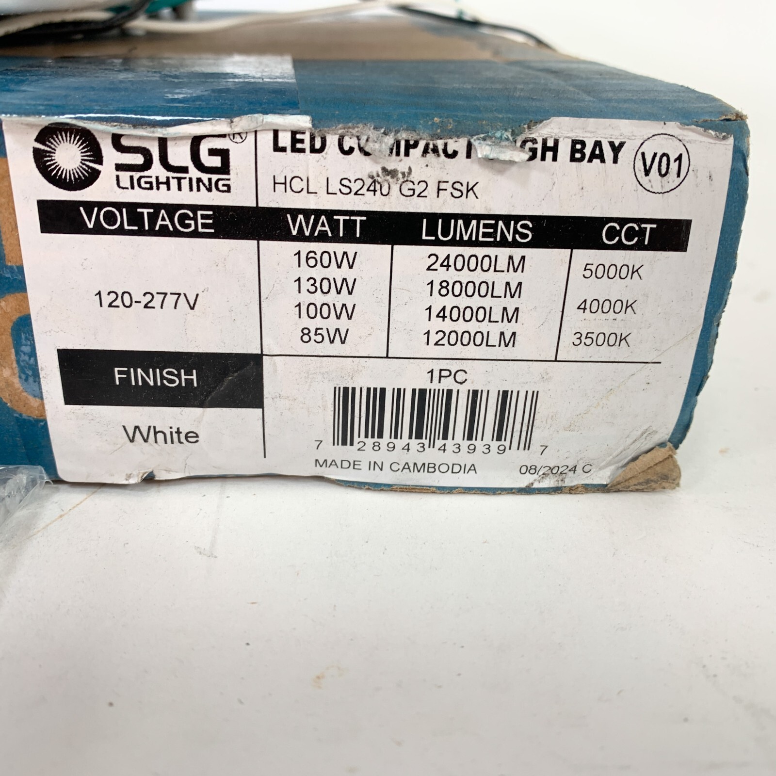 SLG Lighting LED Compact High Bay Light HCL LS240 G2 FSK 85-160w 3500-5000k