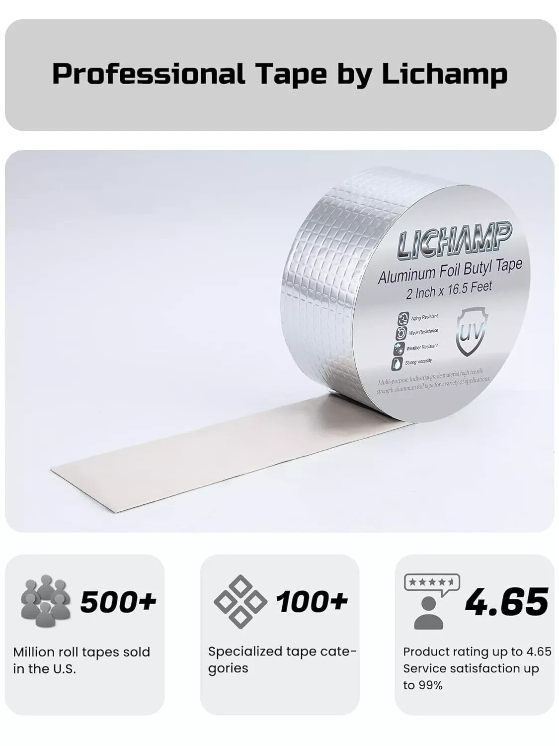 Butyl Waterproof Tape (4 PACK Leak-Proof Roof, RV, Windows, 2″ x16 Feet Long