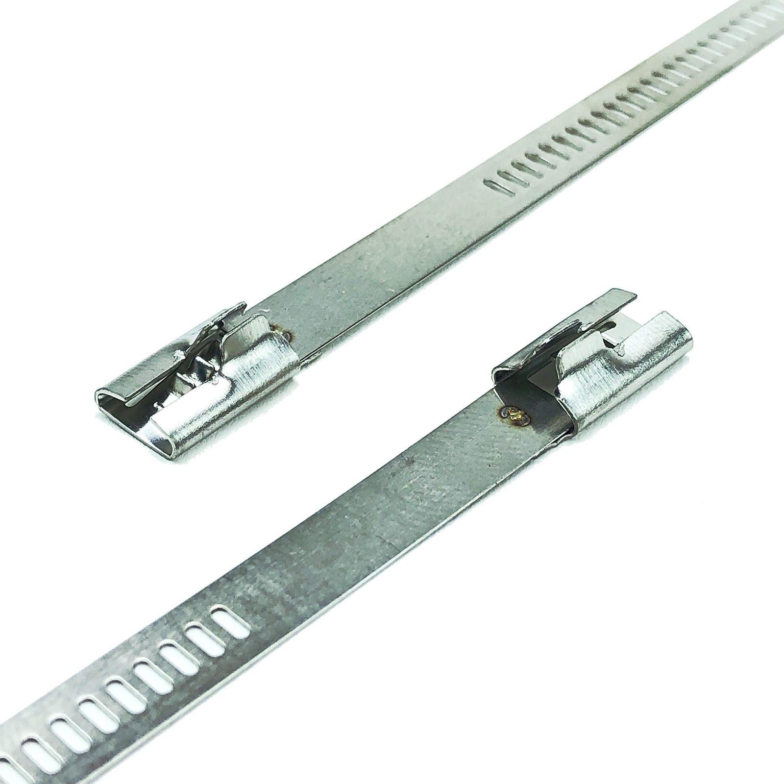 10 pack Secure 14″ long Stainless Steel Positive Locking Zip Ties Heat Silver