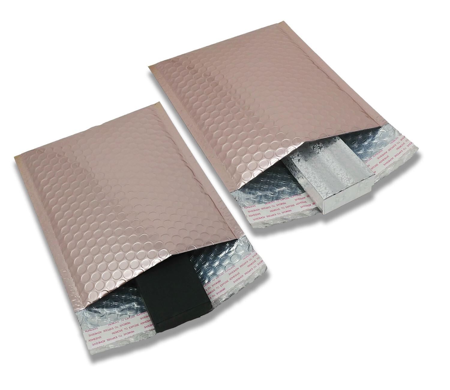 4×8, 5×9, 6×10, 8×12 Nude Pink Metallic Bubble Mailers, Light Rose Gold Envelope