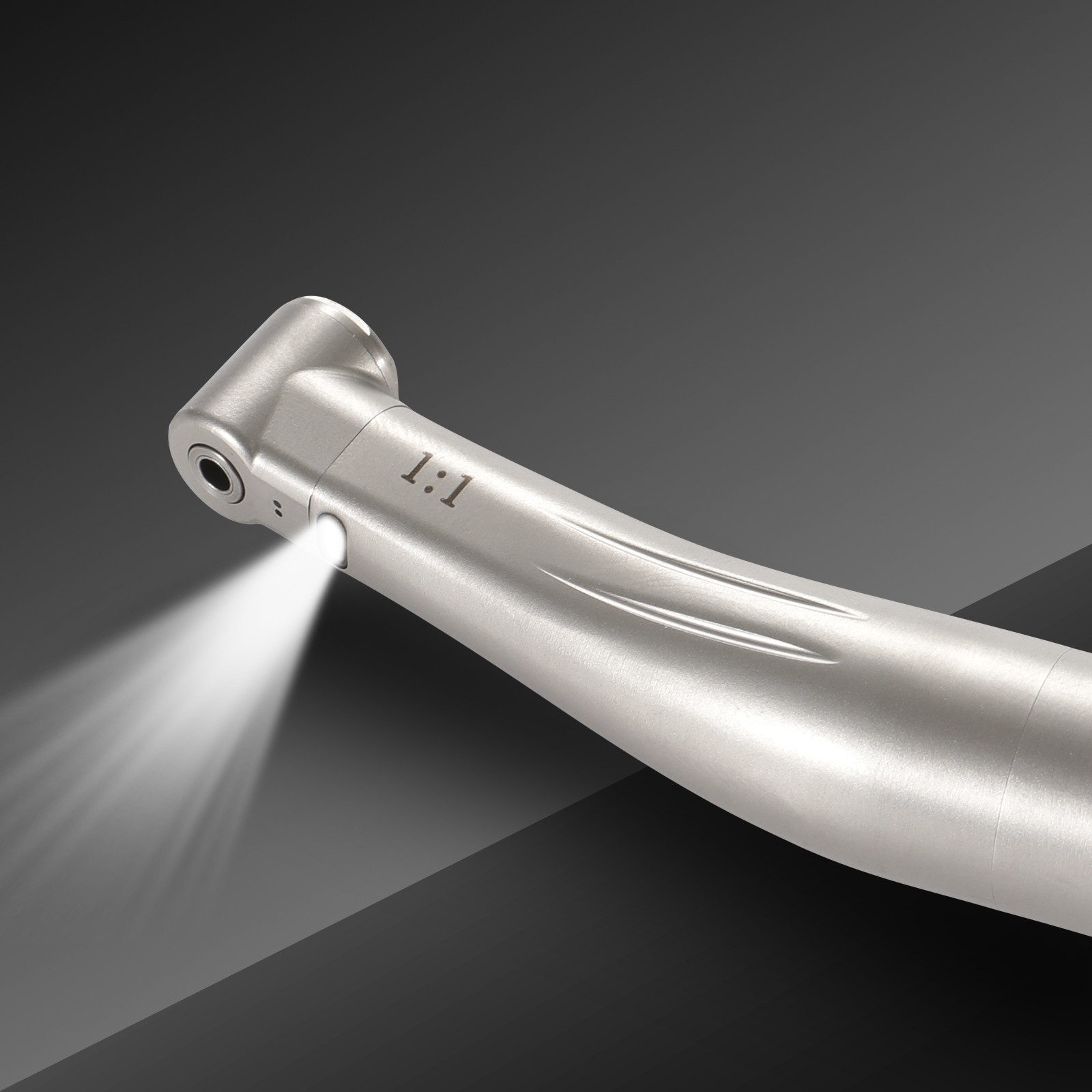SANDENT Dental 1:1 Fiber Optic LED Contra Angle Handpiece Push Button E-type SA