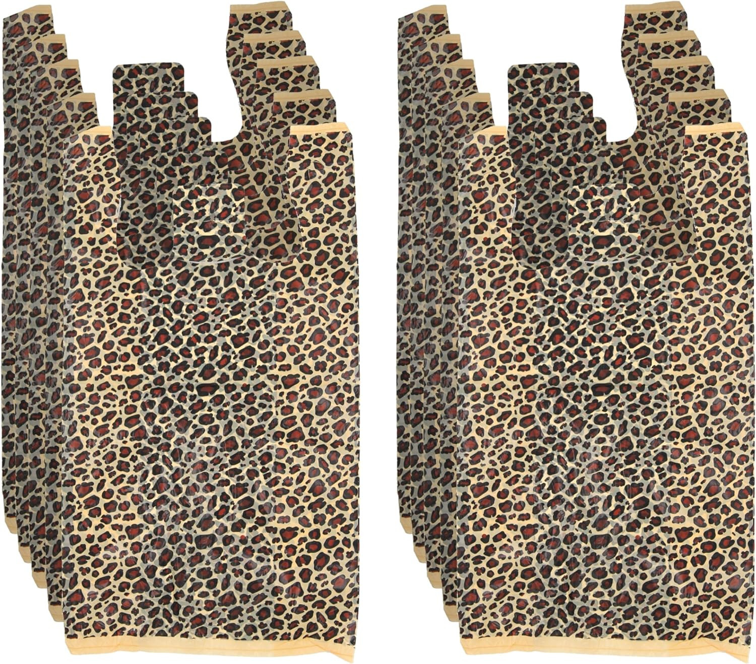Plastic Bags Shopping 500 Leopard Cheetah Grocery T-Shirt Retail 11 ½” x 6 x 21”