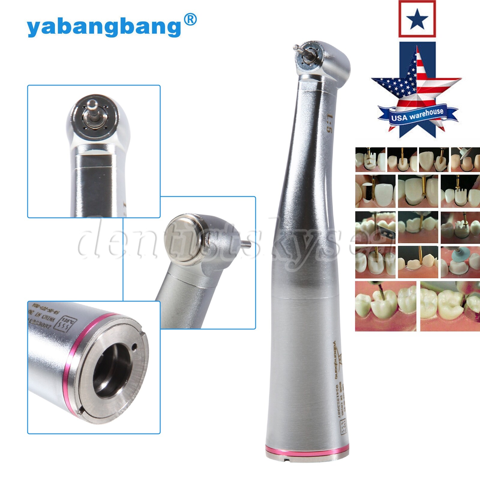 1-5Pcs Dental 1:5 Increasing Contra Angle Handpiece Fit NSK Electric Motor