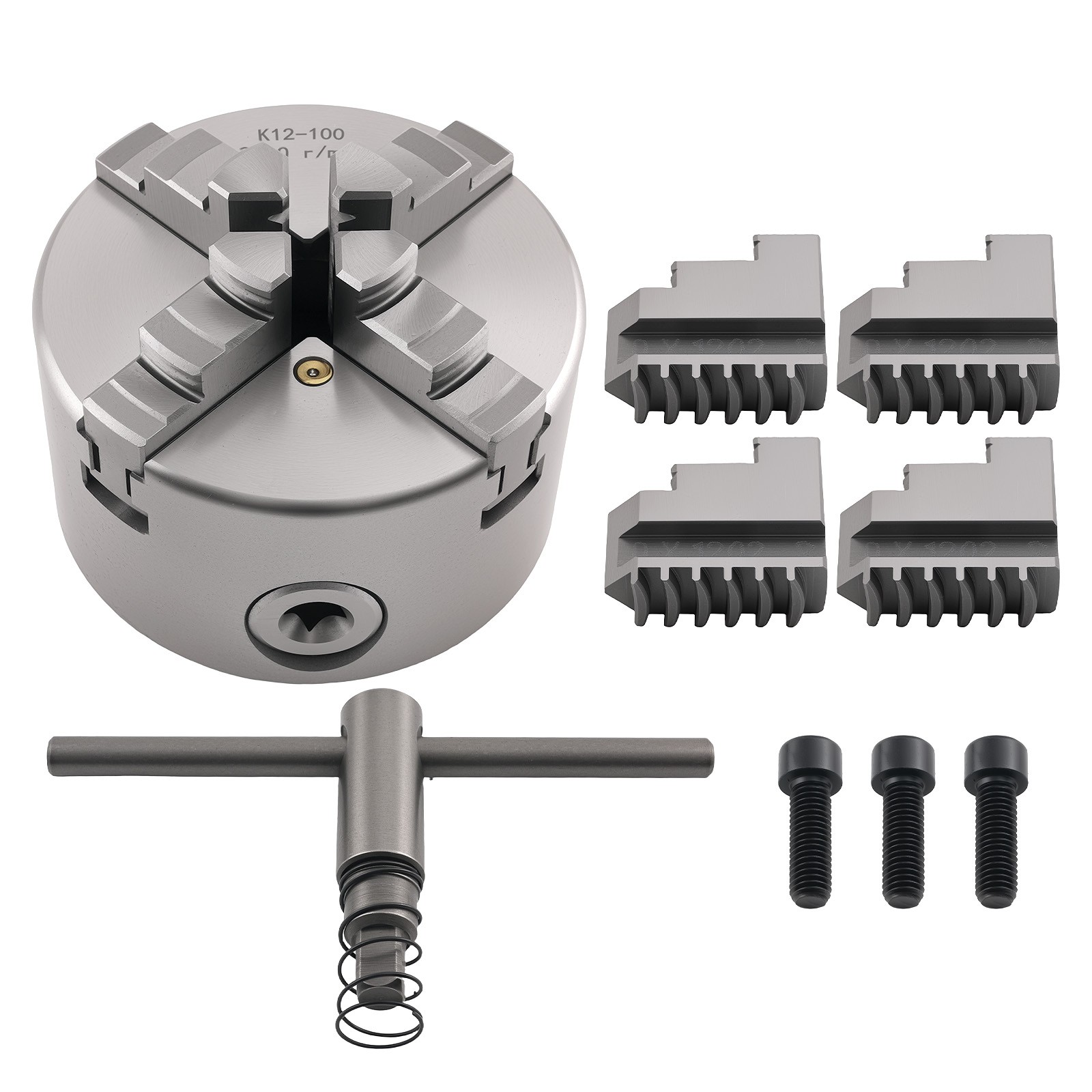100mm Self Centering 4 Jaw Metal Chuck K12-100 for Small Lathe Milling