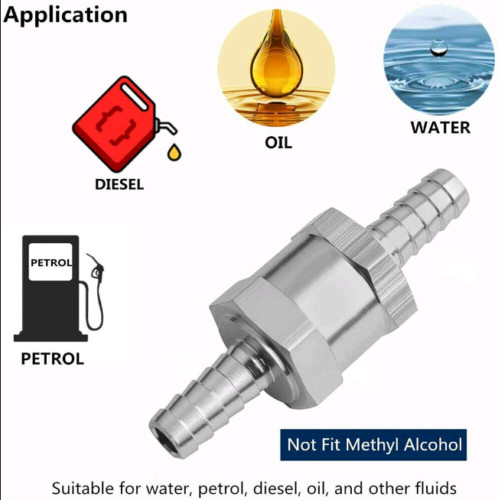 New 10mm 3/8″ Fuel Line Non-Return One Way Air Fuel Oil Check Valve Diesel Gas