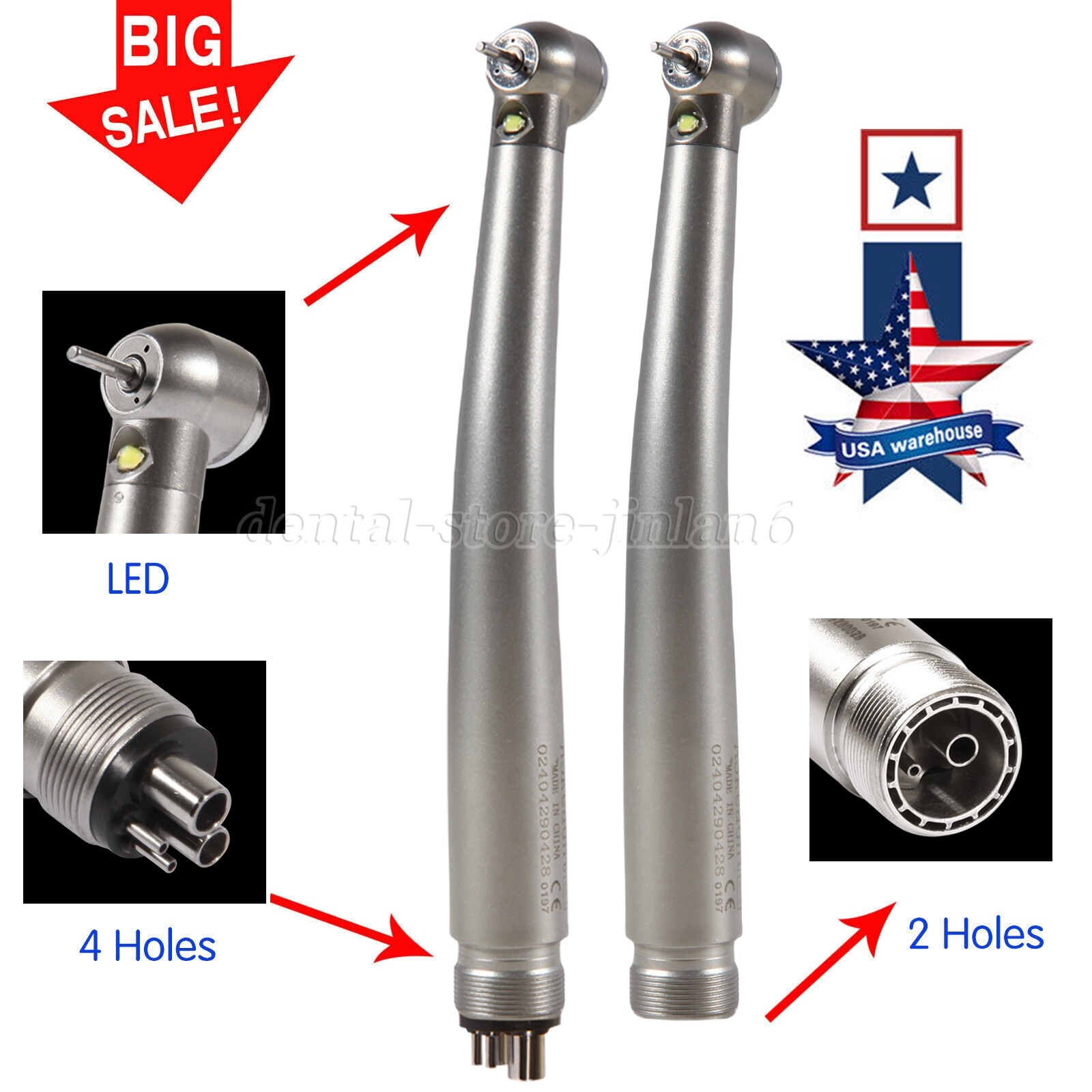 Turbina LED 2/4 orificios con pieza mano de alta velocidad dental NSK Style