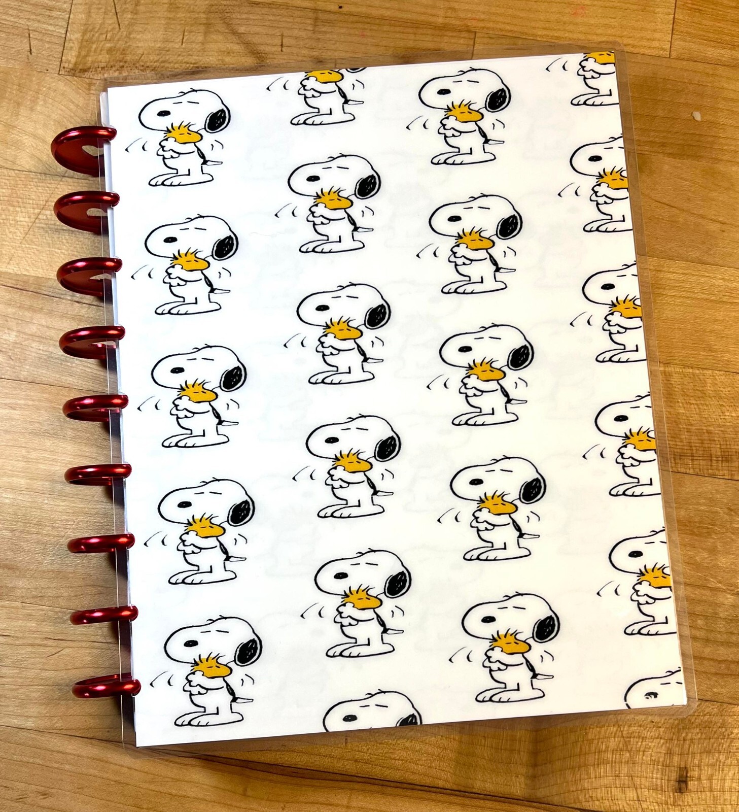Snoopy & Woodstock Love Hug Cover Set 4 use with the Classic Happy Planner-