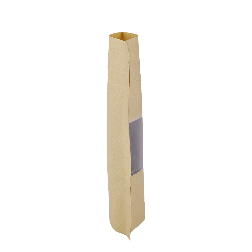 Brown Kraft Stand Up Zip Seal Resealable Bags w/ Clear Window Variety QTY Sizes
