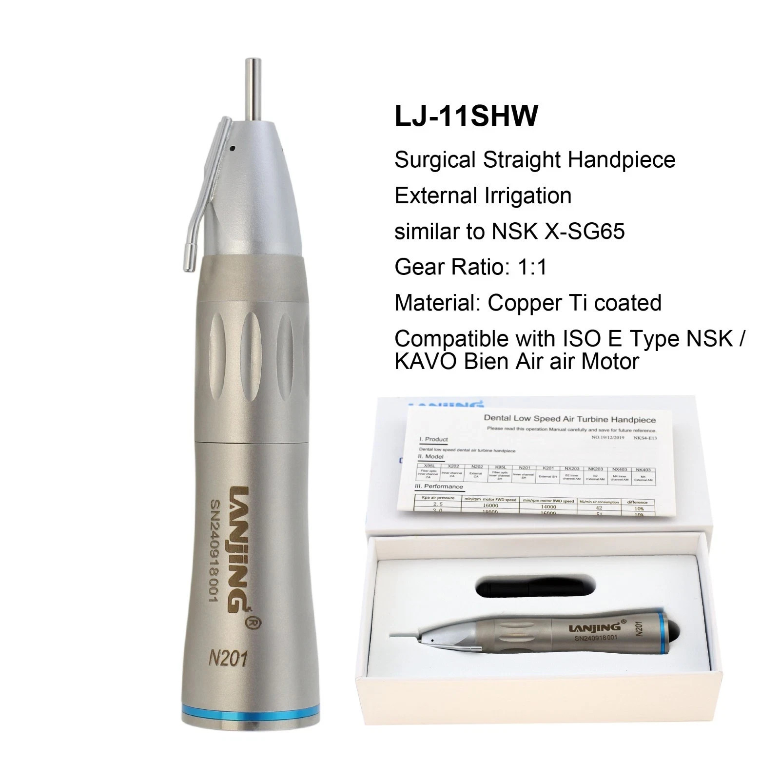 Dental Surgical Handpiece Straight 20° Angle 1:1 1:2 2S LED W&H NSK KAVO E Type
