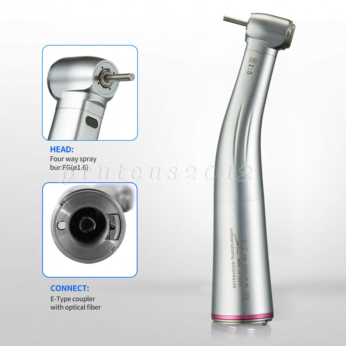 Dental Internal water spray 1:5 Increasing LED Optic Fiber Contra Angle US STOCK