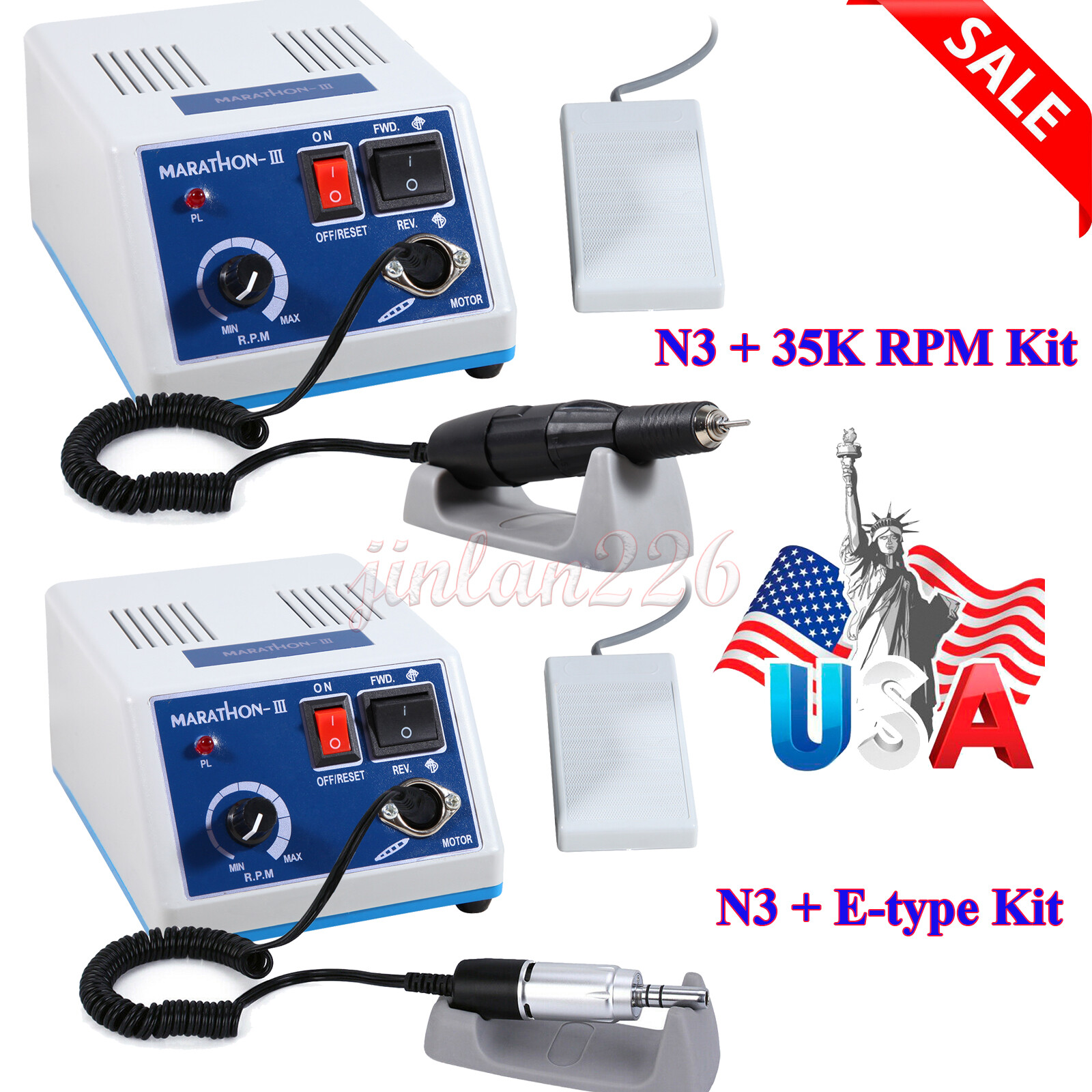 Dental Lab Marathon III Micromotor Polishing Motor 35K RPM Electric Handpiece N3