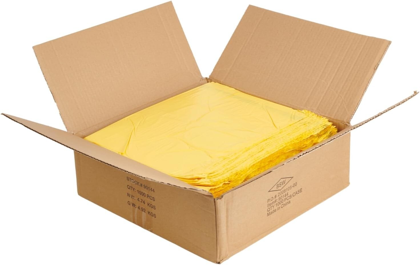 Yellow Plastic Shopping Bags 1000 Grocery Supermarket Merchandise 11″ x 6″ x 21″
