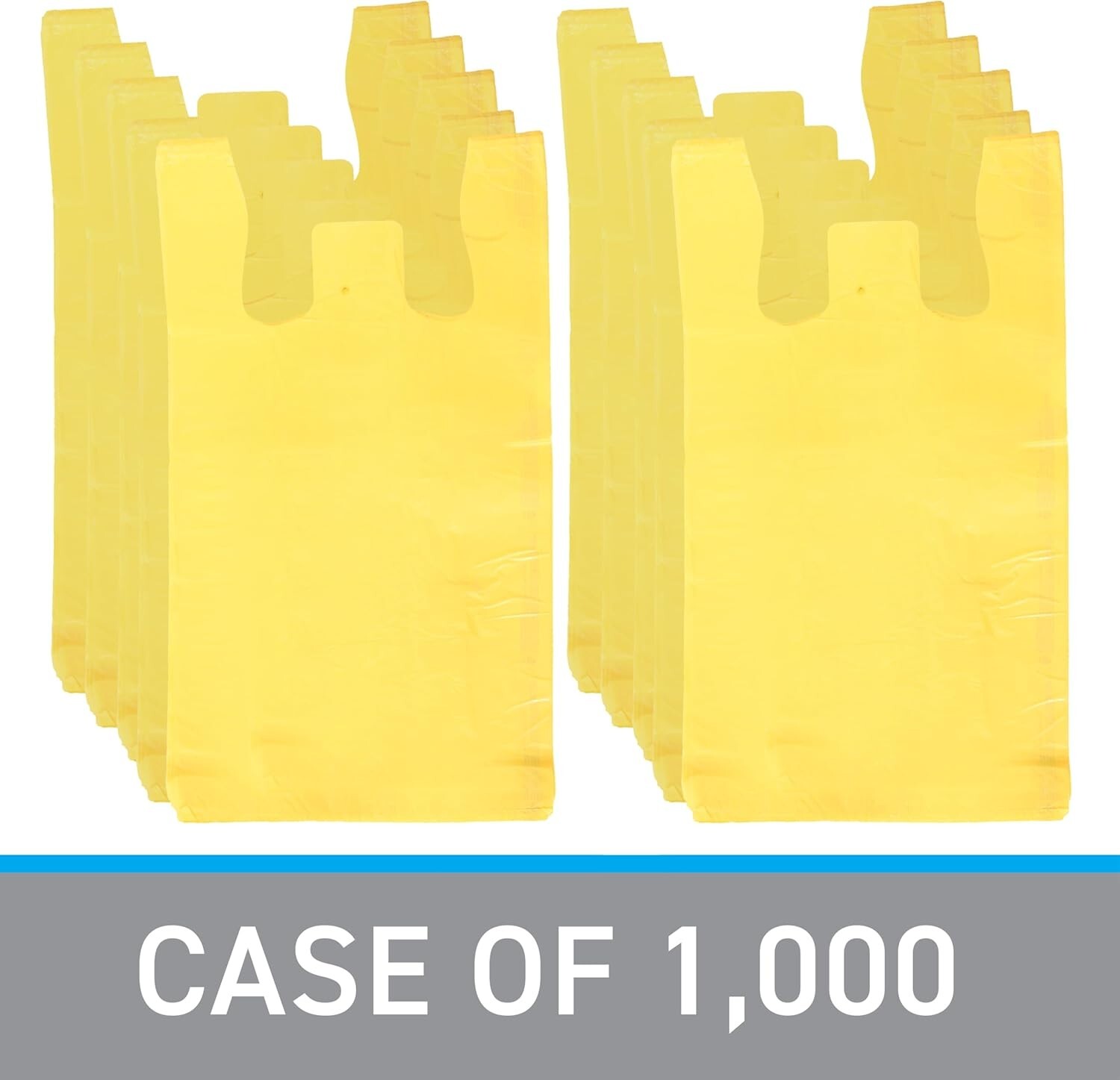 Yellow Plastic Shopping Bags 1000 Grocery Supermarket Merchandise 11″ x 6″ x 21″