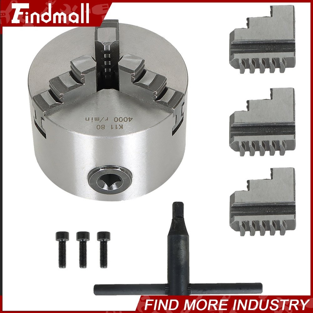 K11 80 Self-centering Lathe Drilling Part 80mm 3 Jaw Lathe Chuck Manual Chuck 3″