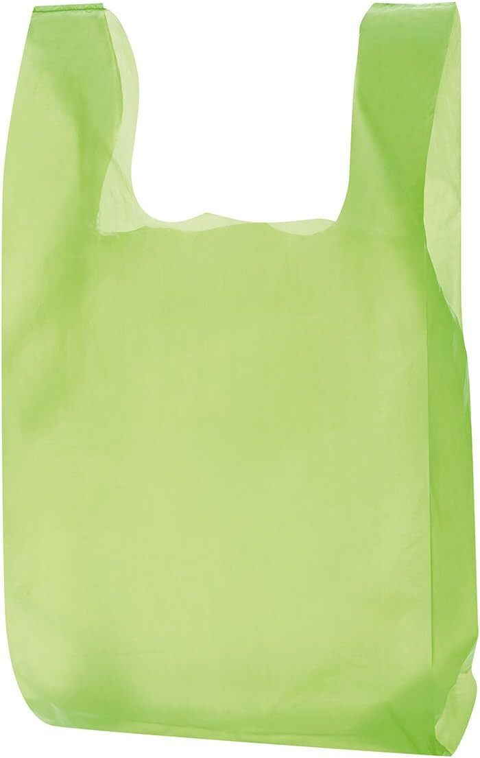 3000 Lime Green Plastic Shopping Grocery Bags Retail Grocery T-Shirt 11 x 6 x 21