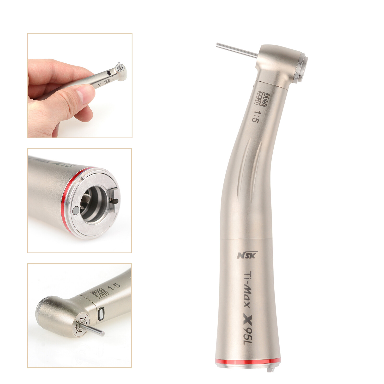Dental Ti-Max 1:5 Fiber Contra Angle Inner Water Spray Handpiece X95L Fit NSK CE