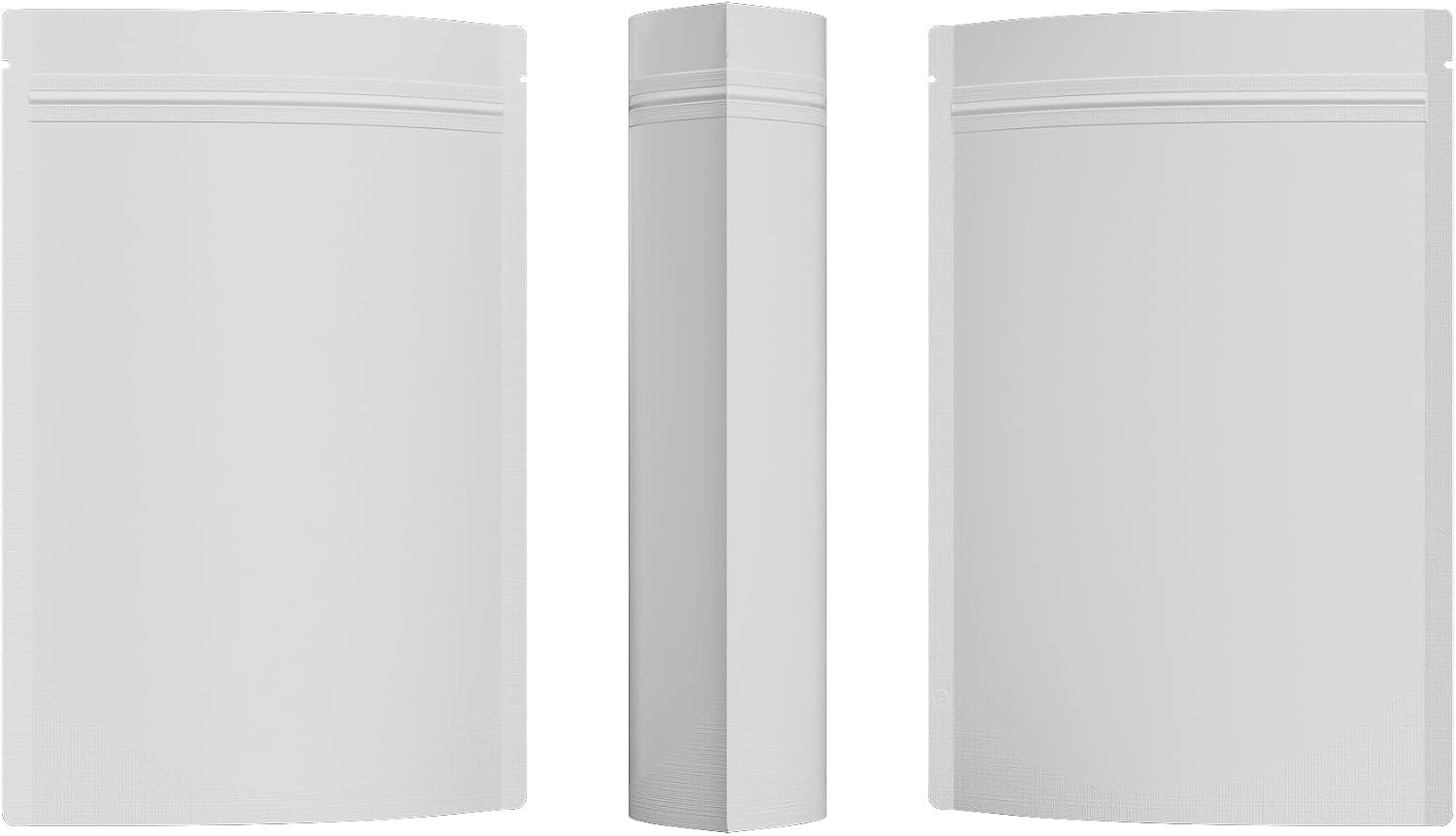 100 Matte Double-Sided Resealable Bags, White