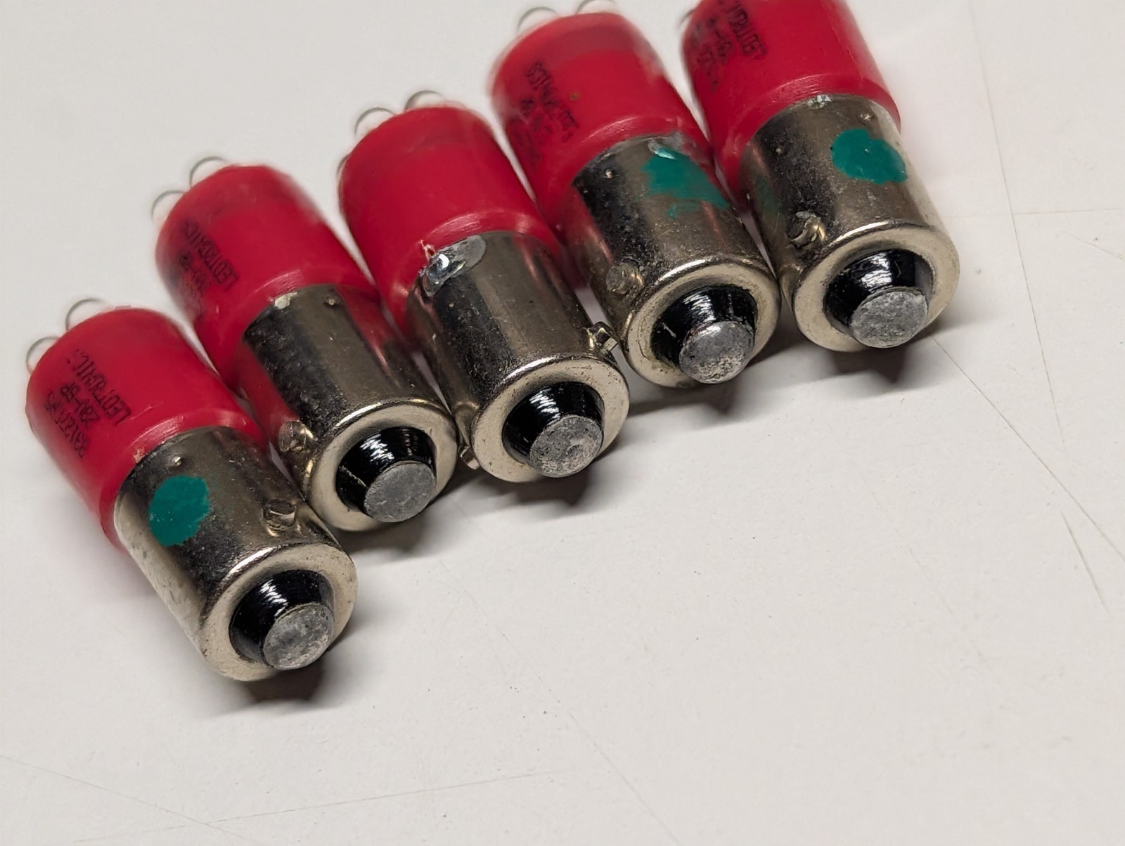 5PC LEDTronics B3127CR5 Miniature Red LED Lamp Light Bulb Ba9s T3-1/4 28v