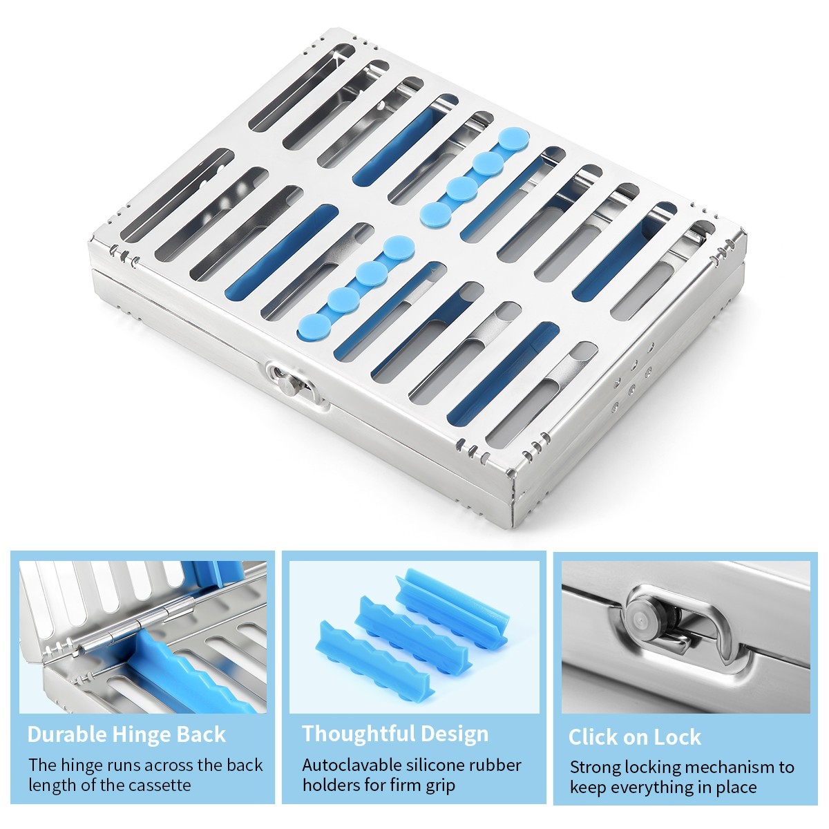Dental Sterilization Cassette Rack Autoclavable Stainless Steel 135°C 5/10/20