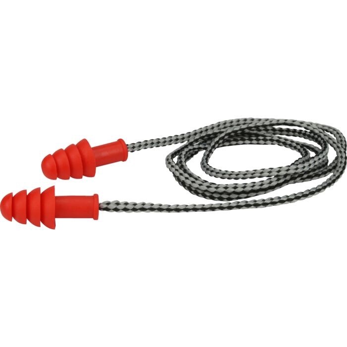PIP Reusable TPR Corded Ear Plugs, NRR 27, Red, 100 Pairs