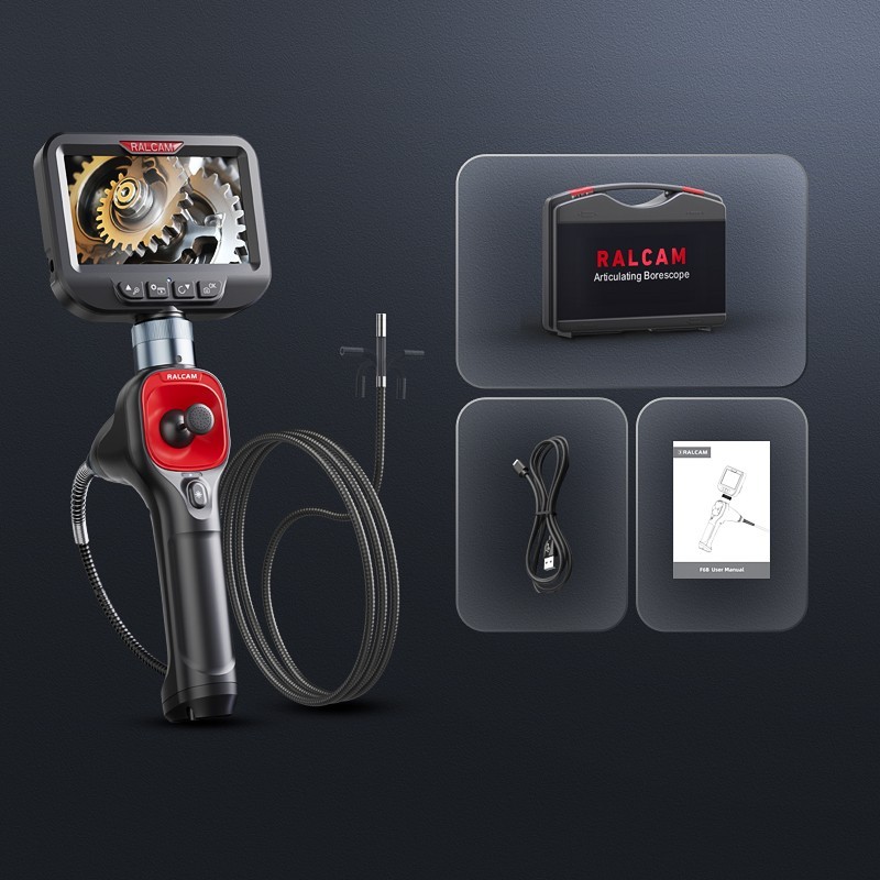 Ralcam Endoscope Inspection Camera Articulating Borescope 3.3FT Flexible Tube