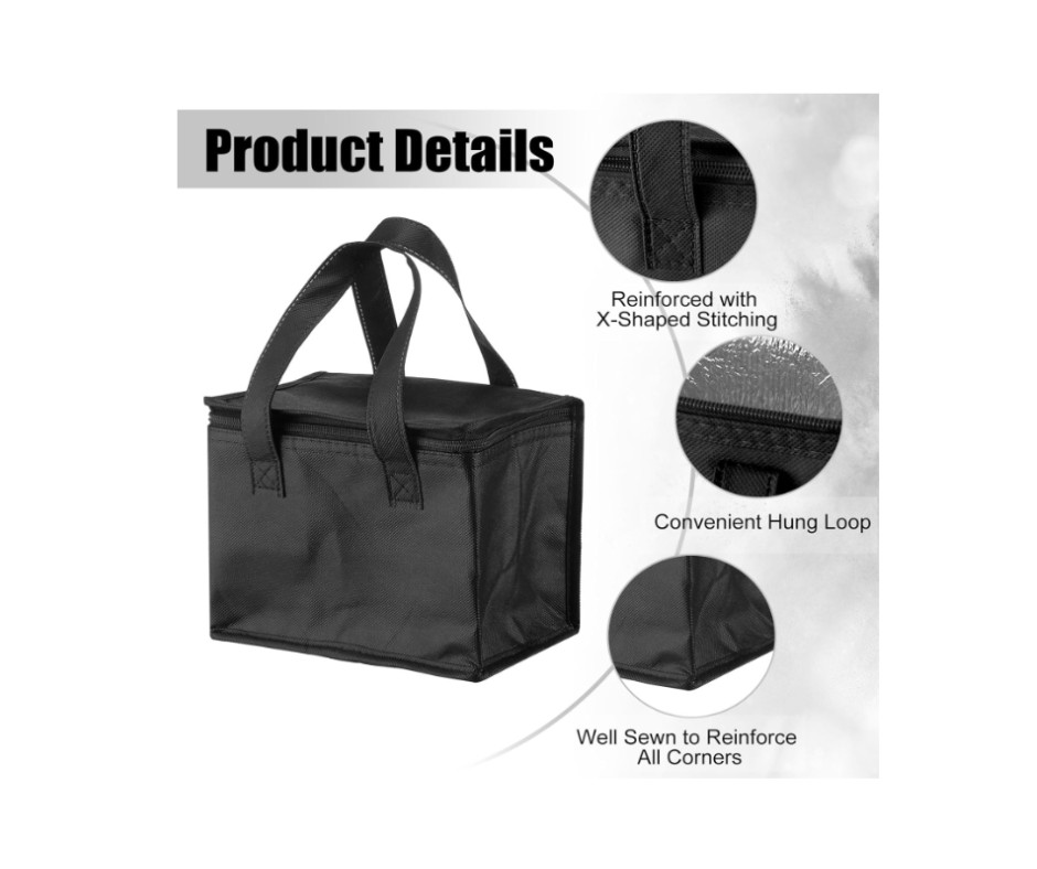 X-Large Reusable and Insulated Cooler Bag – Black (2-PACK)
